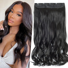 Load image into Gallery viewer, Synthetic One Piece  24&quot; 3/4 Full Head Curly Wave Clip in Hair Extensions
