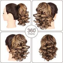 Load image into Gallery viewer, Ombre Brown Curly Ponytail Hair Piece
