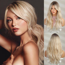 Load image into Gallery viewer, Ash Honey Blonde Baylage Brown Wig with Bangs
