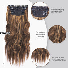 Load image into Gallery viewer, Double Weft Synthetic Hair Extension 4pcs 20 Inches
