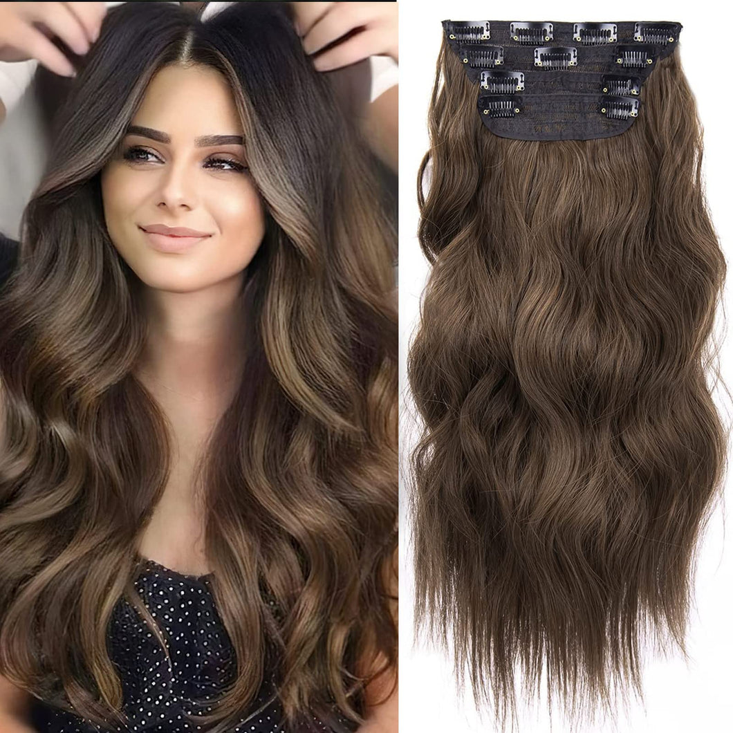 Double Weft Synthetic Hair Extension 4pcs 20 Inches