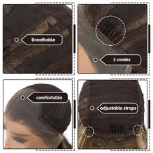 Load image into Gallery viewer, Brown Highlight Synthetic Lace Front Wig
