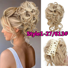 Load image into Gallery viewer, Stylish Wavy Claw Clip Messy Bun Updo Hairpiece
