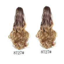 Load image into Gallery viewer, Long Wavy Claw Clip on Hair Extension High-Temperature Fiber 22 Inch Ombre Ponytail Ponytail Extension Wig Store
