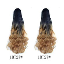 Load image into Gallery viewer, Long Wavy Claw Clip on Hair Extension High-Temperature Fiber 22 Inch Ombre Ponytail Ponytail Extension Wig Store
