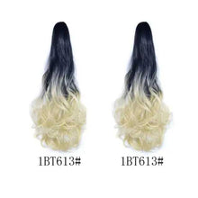 Load image into Gallery viewer, Long Wavy Claw Clip on Hair Extension High-Temperature Fiber 22 Inch Ombre Ponytail Ponytail Extension Wig Store
