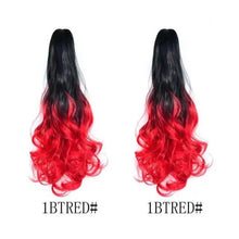 Load image into Gallery viewer, Long Wavy Claw Clip on Hair Extension High-Temperature Fiber 22 Inch Ombre Ponytail Ponytail Extension Wig Store
