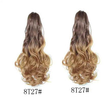 Load image into Gallery viewer, Long Wavy Claw Clip on Hair Extension High-Temperature Fiber 22 Inch Ombre Ponytail Ponytail Extension Wig Store
