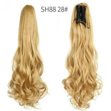 Load image into Gallery viewer, Long Wavy Claw Clip on Hair Extension High-Temperature Fiber 22 Inch Ombre Ponytail Ponytail Extension Wig Store
