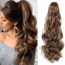 Load image into Gallery viewer, Long Wavy Claw Clip on Hair Extension High-Temperature Fiber 22 Inch Ombre Ponytail Ponytail Extension Wig Store
