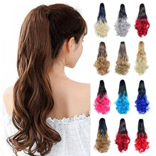 Load image into Gallery viewer, Long Wavy Claw Clip on Hair Extension High-Temperature Fiber 22 Inch Ombre Ponytail Ponytail Extension Wig Store
