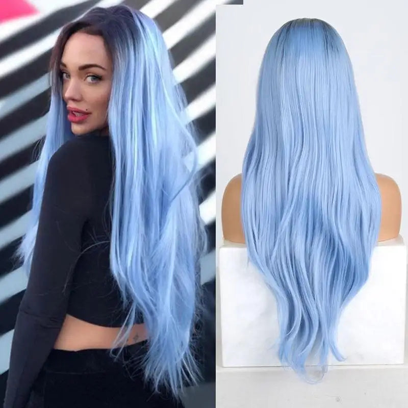 Renegade Ombre Blue Two Tone Glueless Lace Wig Wig Store Wig