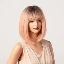 Load image into Gallery viewer, shaded rose gold synthetic wig
