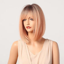 Load image into Gallery viewer, shaded rose gold synthetic wig
